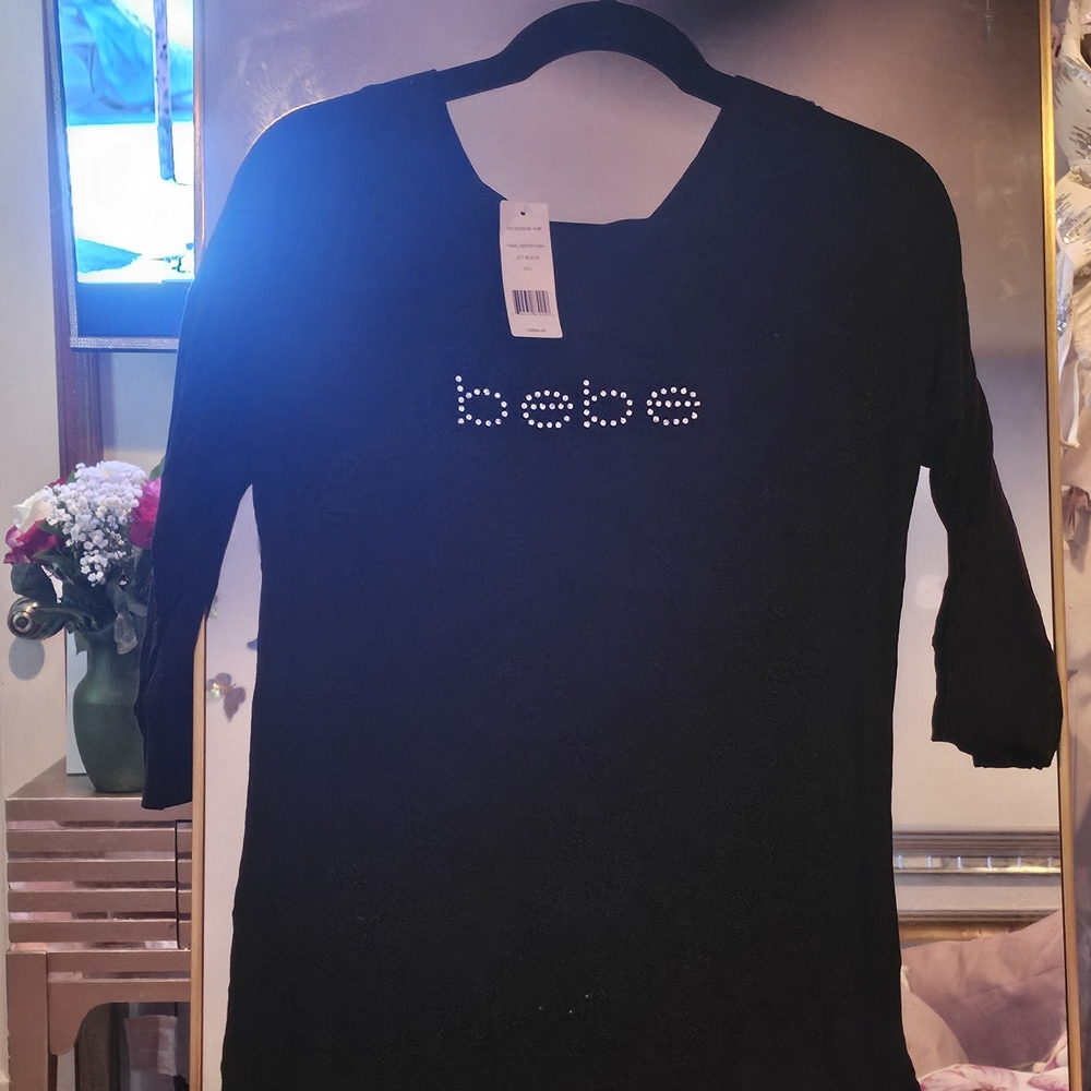 Bebe Black 3/4 Sleeve Top